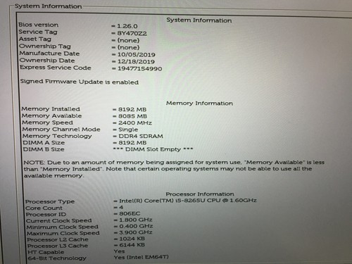 Dell Latitude 7400 14" Core i5-8265U 1.6GHz 8GB RAM NO HDD NO OS Fair - Bild 3 von 12
