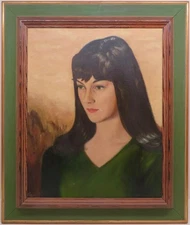 INDISTINCTLY SIGNED Mid 20th Century English School PORTRAIT OF A LADY