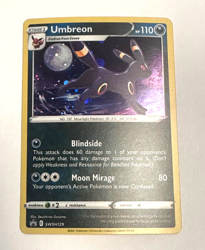 Pokemon Sword Shield Evolving Skies Umbreon SWSH129 Cosmos Holo Black Star Promo
