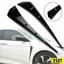 4PCS Car Exterior Side Fender Vent Air Wing Trim Cover Universal Glossy Black US