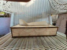 Vintage Capiz Shell and Brass Rectangular Hinged Tissue Box 10 1/4" x 5 x 2 1/4