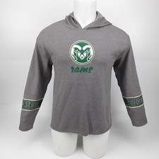 Knights Apparel Colorado State University Rams Hoodie Men Gray Long Sleeve Large