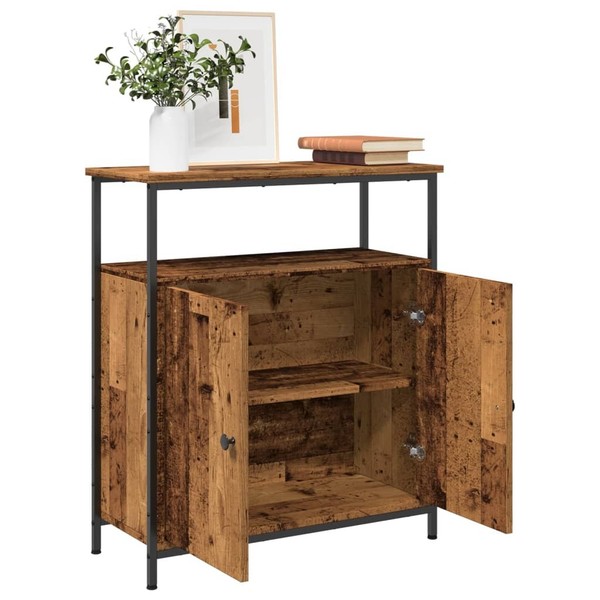 Sideboard Anrichte Schrank Lowboard Wohnzimmer Altholz-Optik 70X30X80 Cm Spanpla-image