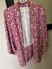 Japanese Yukata Kimono Luxury Fashion Rose Pink Floral Free Size Comfortable