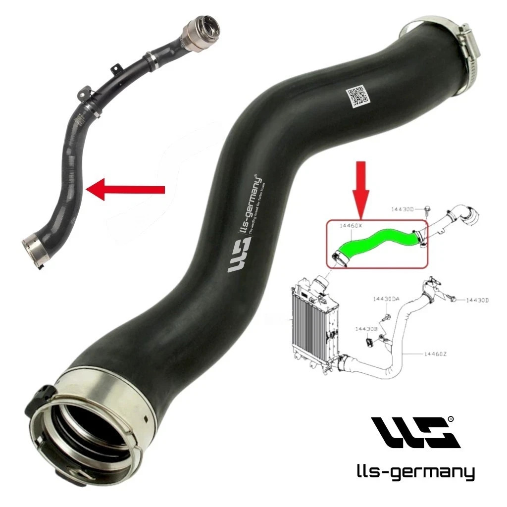 2X Turbo Hose Charge Air Hose For RENAULT KADJAR 1.3 TCe 144600442R