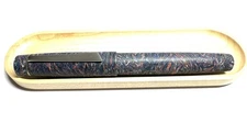 Atelier Lusso Fountain Pen Blue Multi Color Micarta Titanium Clip And Medium Nib