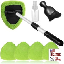 7pcs Windshield Cleaner Tool Car Window Cleaning Wash Kit with 4 Reusable Green