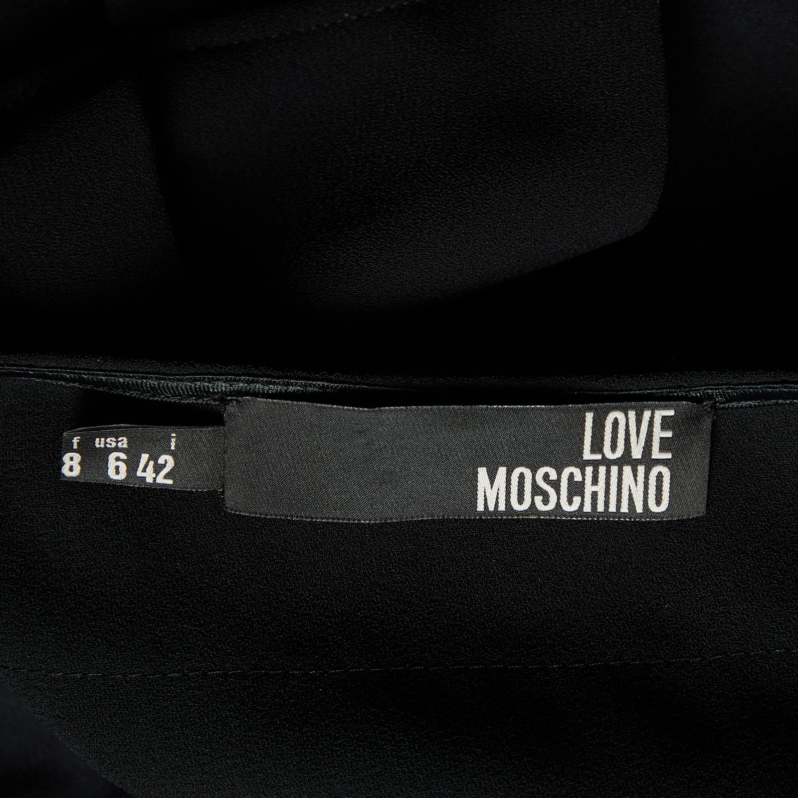 Abito senza maniche Love Moschino nero crepe a pieghe M
