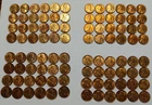 100 (4 half rolls) Red UNC/BU 1944-P, 46-P, 47-D, & 50-P Lincoln Wheat Cents
