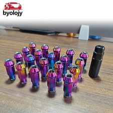 20PCS Colorful M12x1.25 Open End Car Lug Nuts Wheel Nut Bolt With Socket Steel
