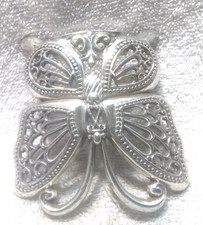 Large Silver Butterfly See Through Silver Plated 1/2 Buckle Great looking Piece