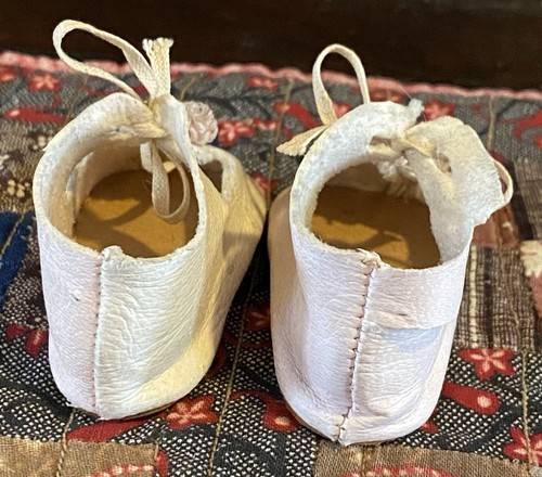 Antique Rare Size 6 2 1/2” French Bebe Leather Shoes Rare Pale Pink Lot 3701 - Picture 6 of 7