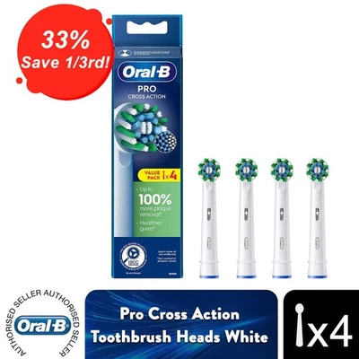 Cabezales de repuesto para cepillo de dientes Oral-B CrossAction blanco X-Filaments, paquete de 4