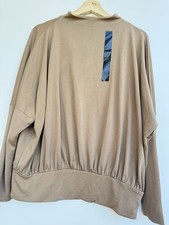 Banana Republic Beige Knit Keyhole Neck Button Dolman Sleeve Blouse Size L NWT