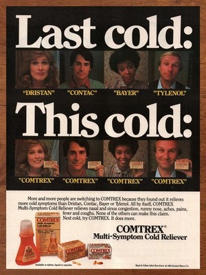 1982 Comtrex Cold Reliever Vintage Print Ad/Poster Retro Medicine Wall Art 80s