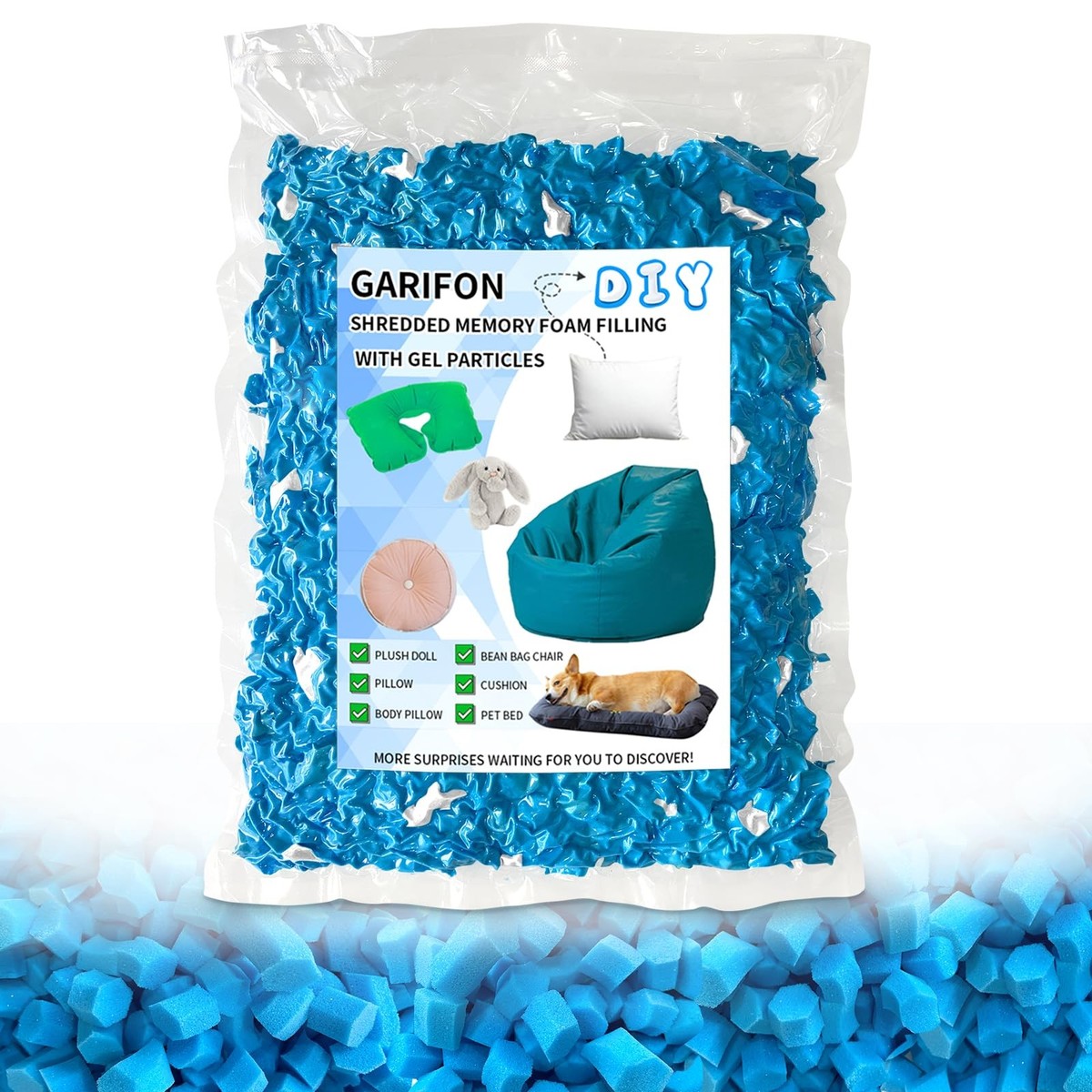 5lbs Bean Bag Filler, Pillow Bean Bag Stuffing Filling, Shredded