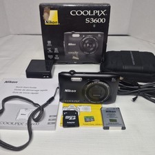 Nikon COOLPIX S3600 20.1MP Pocket Digital Camera - 32gb Battery Case Box