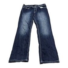 Faded Glory Womens Jeans 18W Plus Size Bootcut Dark Wash Rhinestone Stretch