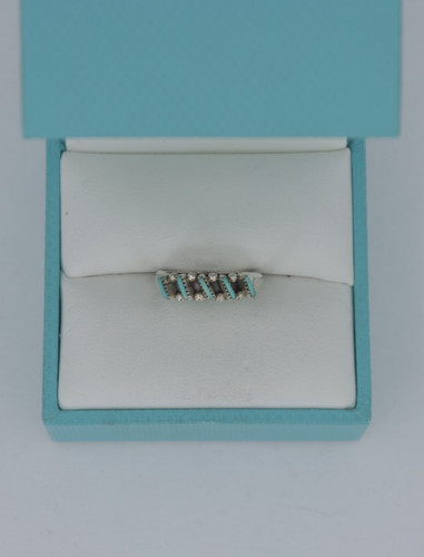 Zuni Needlepoint Turquoise Ring, Sterling Silver