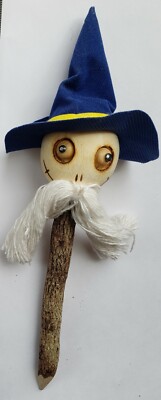 ''SCARECROW'' CRAZY HEAD Tamarind Tree Branch 9'' LARGE Pencil by Siam Mandalay NEW