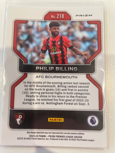 2022/23 Panini Prizm EPL White Sparkle Philip Billing - Bild 2 von 2
