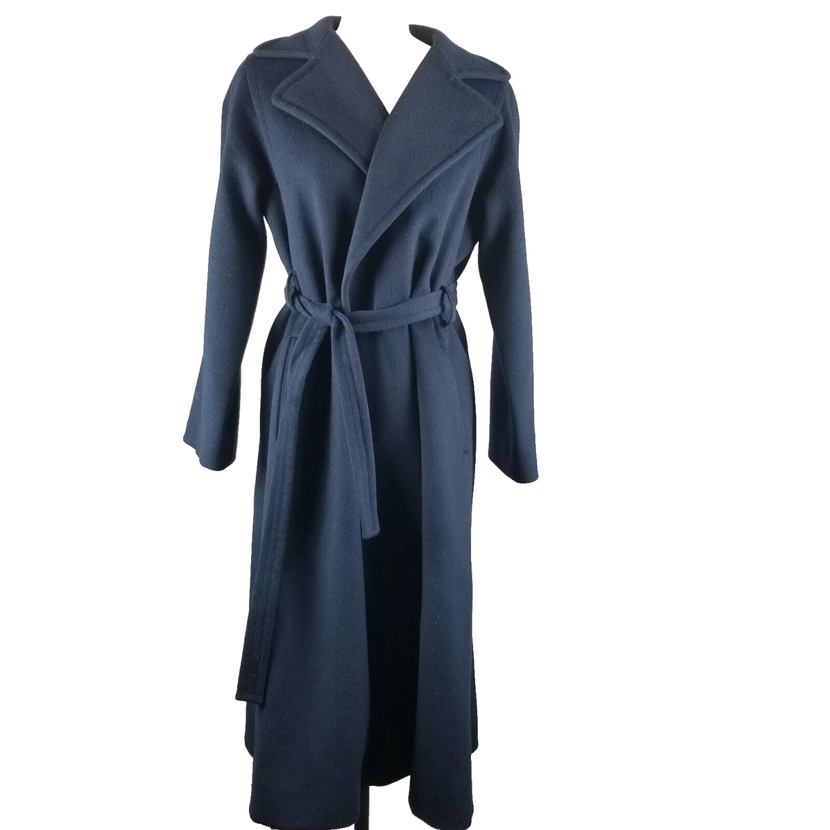 Womens navy cheap belted coat