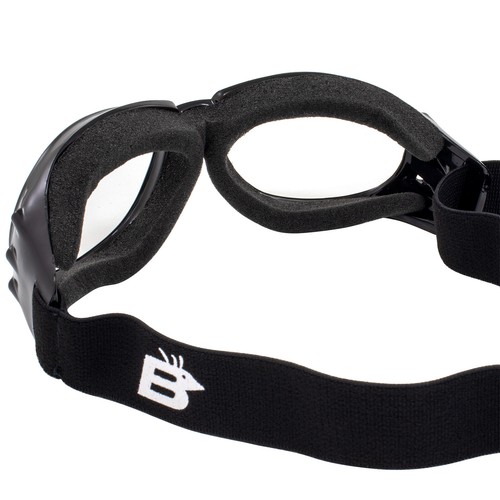 Birdz Eyewear Bald Eagle Padded Motorcycle Riding Safety Goggles Black w/Clear - 第 4/9 張圖片