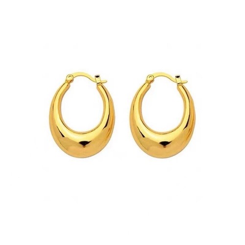 18ct Solid Gold Alta Handbag Hoops Earrings - 18K, Au750, large, chunky, stylish - Picture 9 of 10