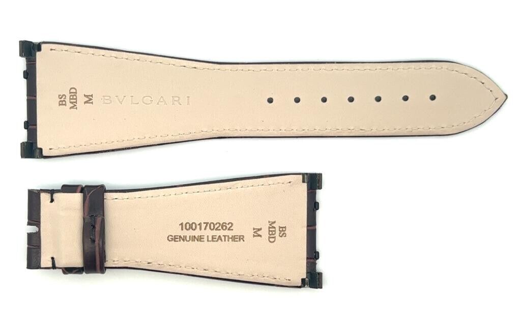 Bvlgari Men's 30mm x 20mm Dark Brown Genuine Leather Watch Bvlgari Men's 30mm x 20mm Dark Brown Genuine Leather Watch