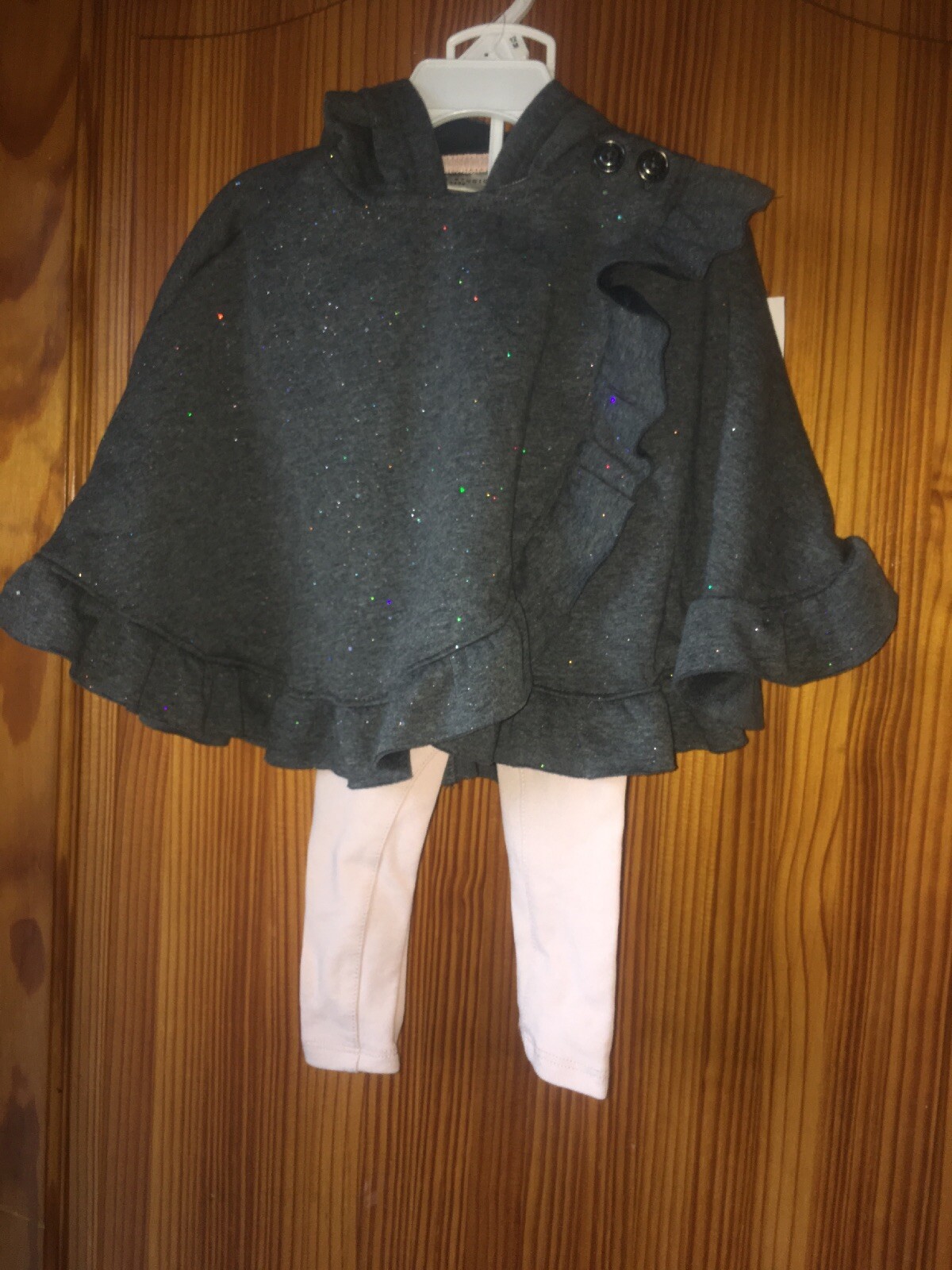 Max Studio Baby Girls Cape & Leggings Set Age 9-12 Months Glitter Sparkly New