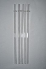 5 Clear Reusable Replacement Drinking Party Straws Acrylic Ring 9" BPA Free