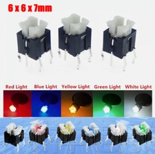 LED Illuminated Switch Momentary Push Button Tactile SPST Micro PCB 6 x 6 x 7mm