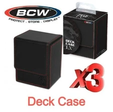 X3 High Quality BCW Deck BLACK Case LX 80 Gaming Cards Storage/Transport Holder