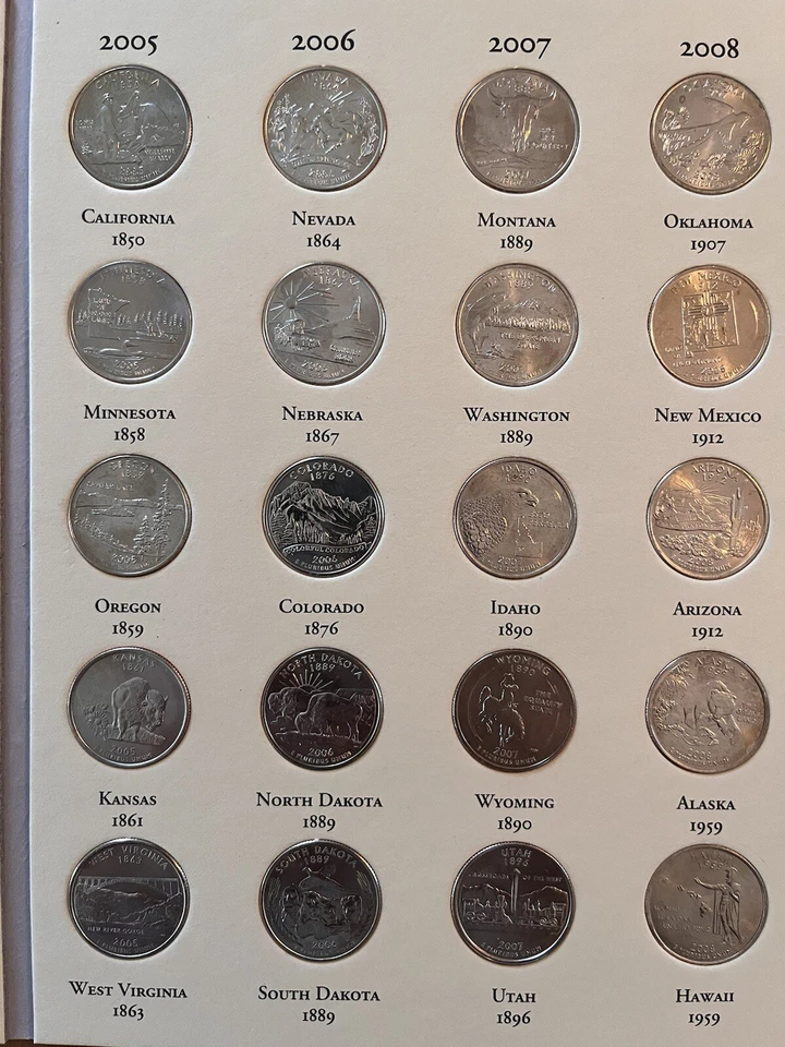 Complete US Quarters Set Philadelphia Mint 1999-2008. BU/MS - Image 3 of 4