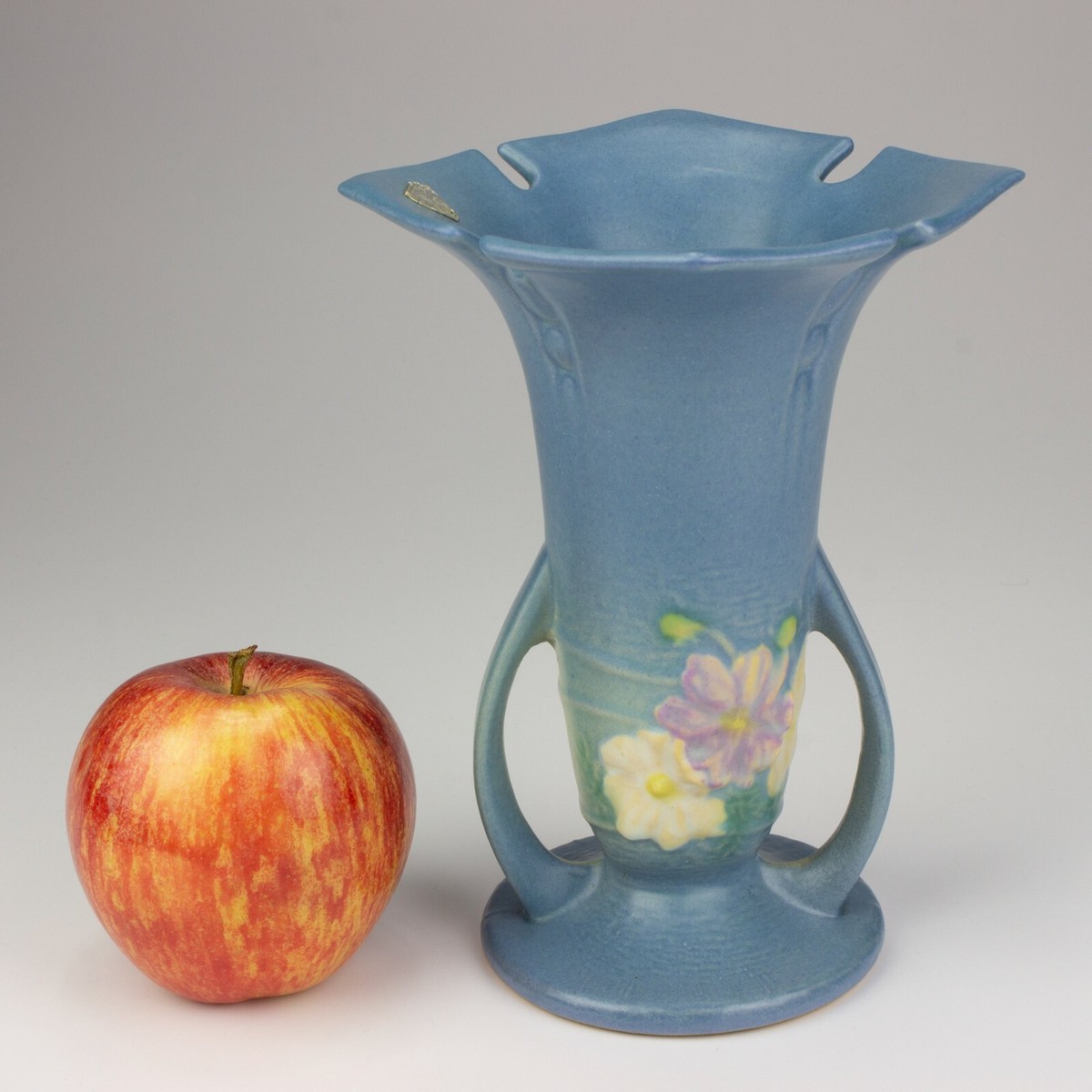 Roseville Pottery Cosmos Vase, Shape 949-7, Ice Blue, Label | eBay
