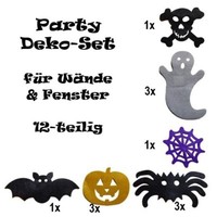 Halloween Party Deko-Set Wand Fenster Totenkopf Fledermaus Spinne Gespenst Geist
