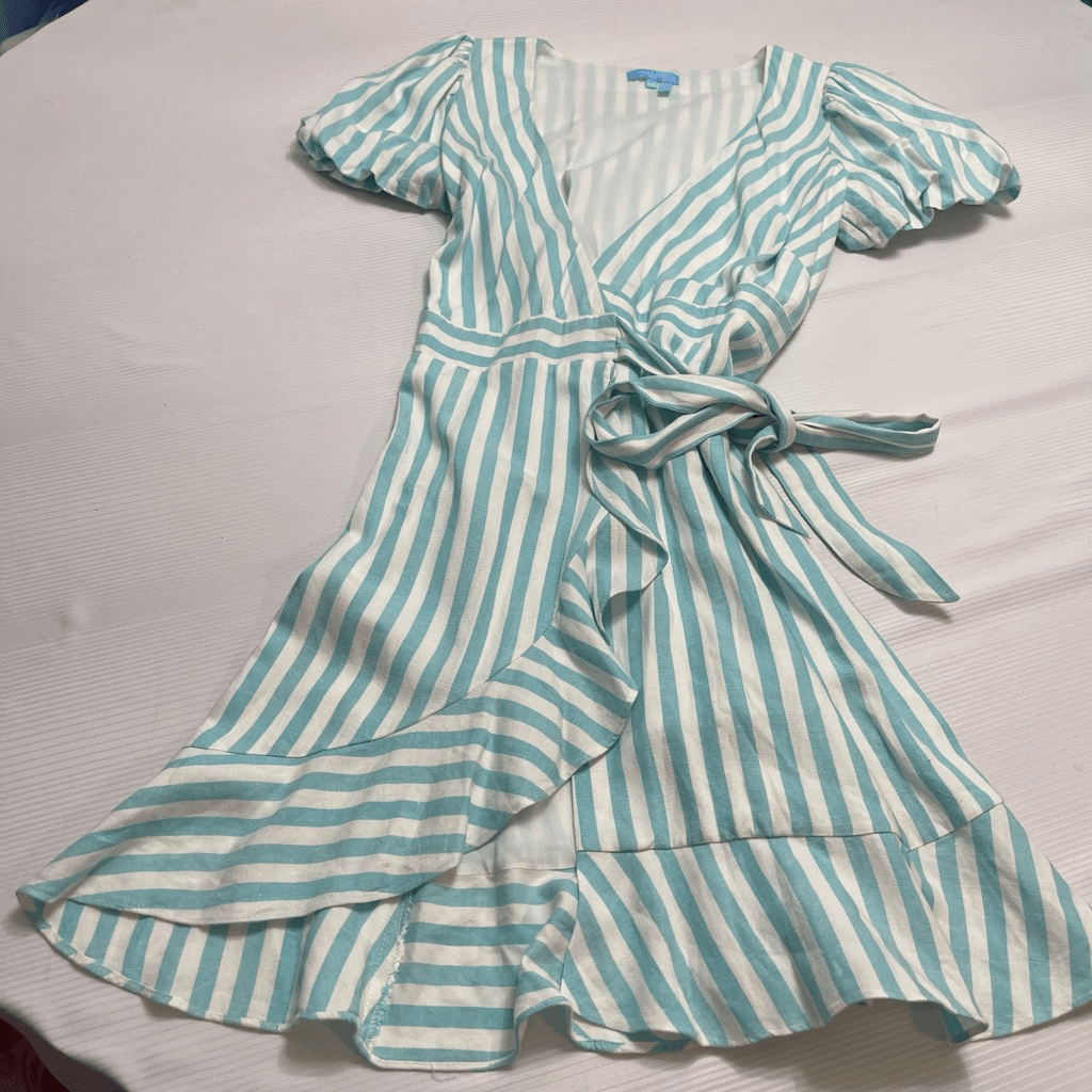 Draper James Wrap Dress Women's XS Blue White Striped Short Sleeves Spring | eBay Draper James Wrap Dress Women's XS Blue White Striped Short Sleeves Spring | eBay
