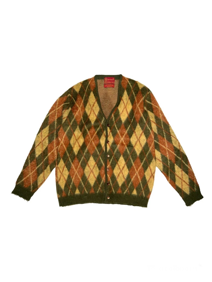 Vintage Sears Kings Road Mohair Argyle Cardigan