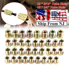 35pcs Brake Line Fitting Nuts Kit For Inverted Flares On 3/16 And 1/4 Tube 
