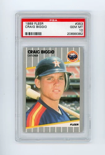 1989 Fleer Craig Biggio #353 Rookie RC PSA 10 GEM MINT Houston Astros HOF