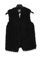 Vince Camuto Women's Coat Xs Black Faux Fur With Acrylic, Polyester Overcoat