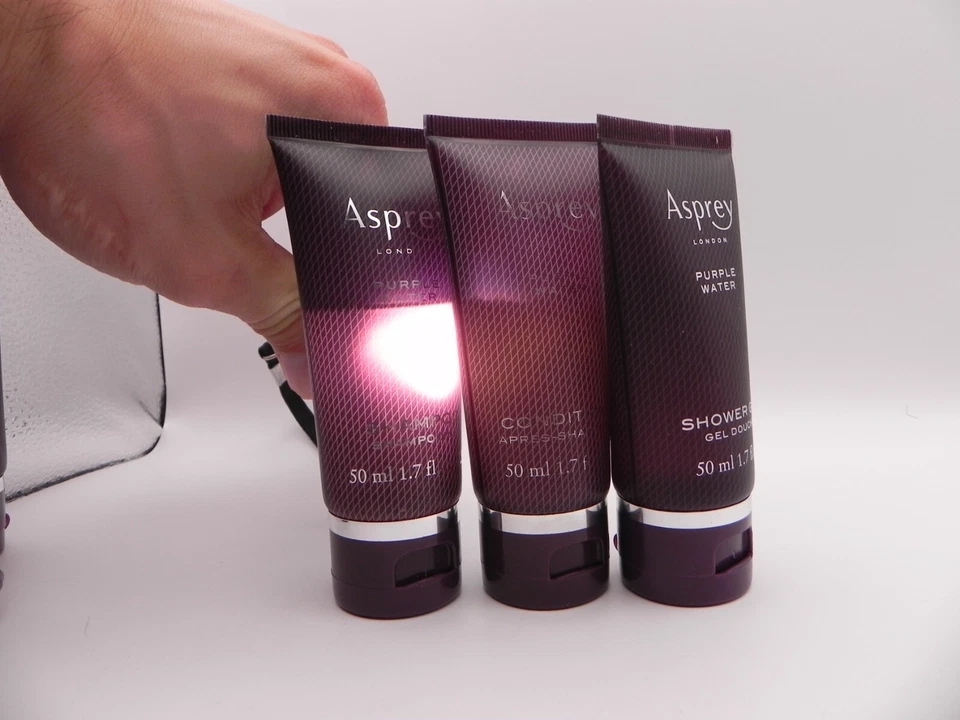 (3) Asprey London Purple Water Conditioner, Shower Gel, Shampoo Ritz 1.7 Oz - Image 4 of 4