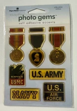 Paper House StickyPix photo gems self adhesive accents-Military-Epoxy Stickers