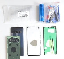 Screen Repair kit Compatible Galaxy S10 Front Back Glass Cover Replacement BLACK