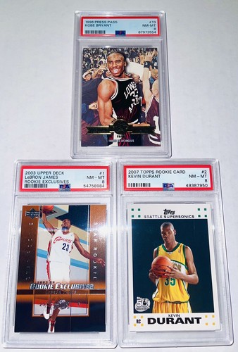 NBA Graded Rookie Card PSA Lot- Kobe Bryant- Lebron James- Kevin Durant