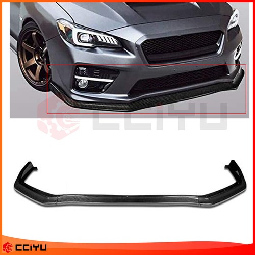 CS-Style Front Bumper Splitter Lip For 2015-2021 Subaru WRX STI – Painted Black, 3-Piece Spoiler Kit 5 thumbnail image