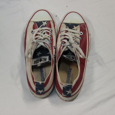Vintage MADE USA Converse ALL STAR American Flag Stars Stripes Low