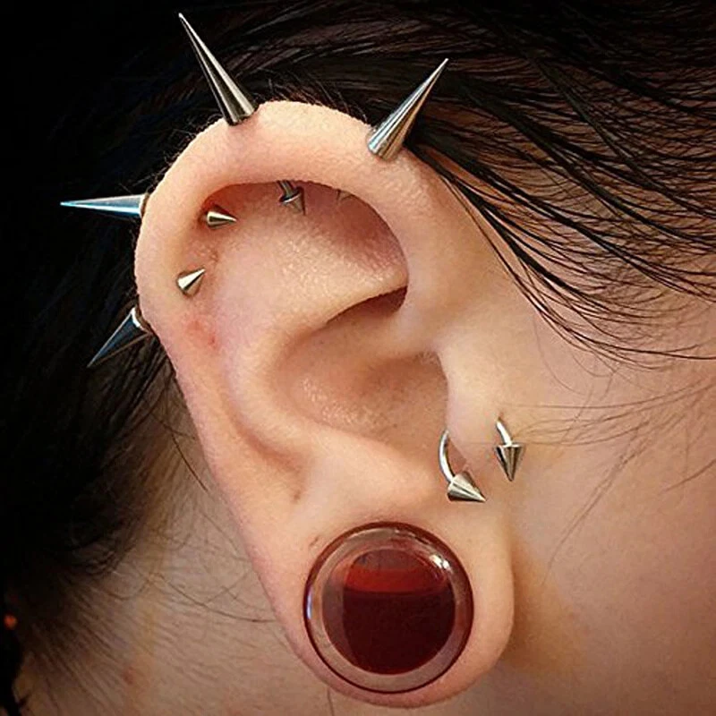 Acrylic Plugs Red Liquid Blood Tunnels Earrings Piercing Expanders Gauge Fashion - Image 3 of 4