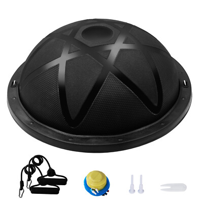 Uimoso23'' Half Exercise Ball Trainer Yoga Balance Stability Ball Resistance Band