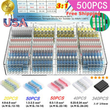 500PCS Waterproof Heat Shrink Butt Terminals Solder Seal Sleeve Wire Connectors